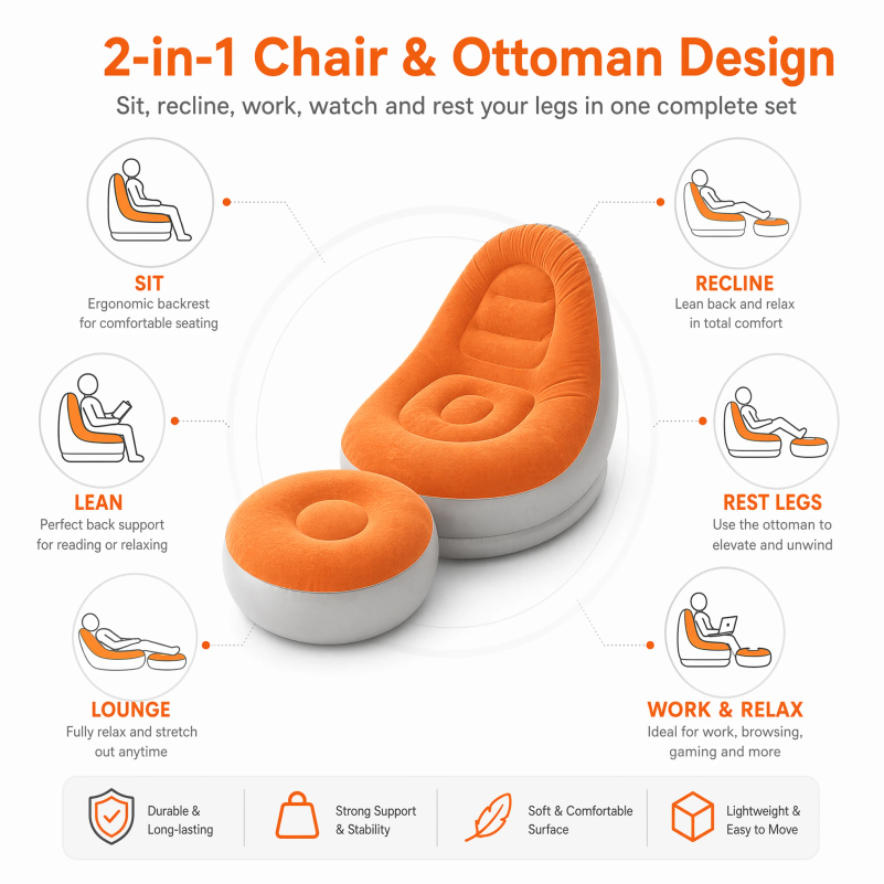 Flocking Inflatable Lazy Sofa  - Bonsai Garden Bench recension och pris