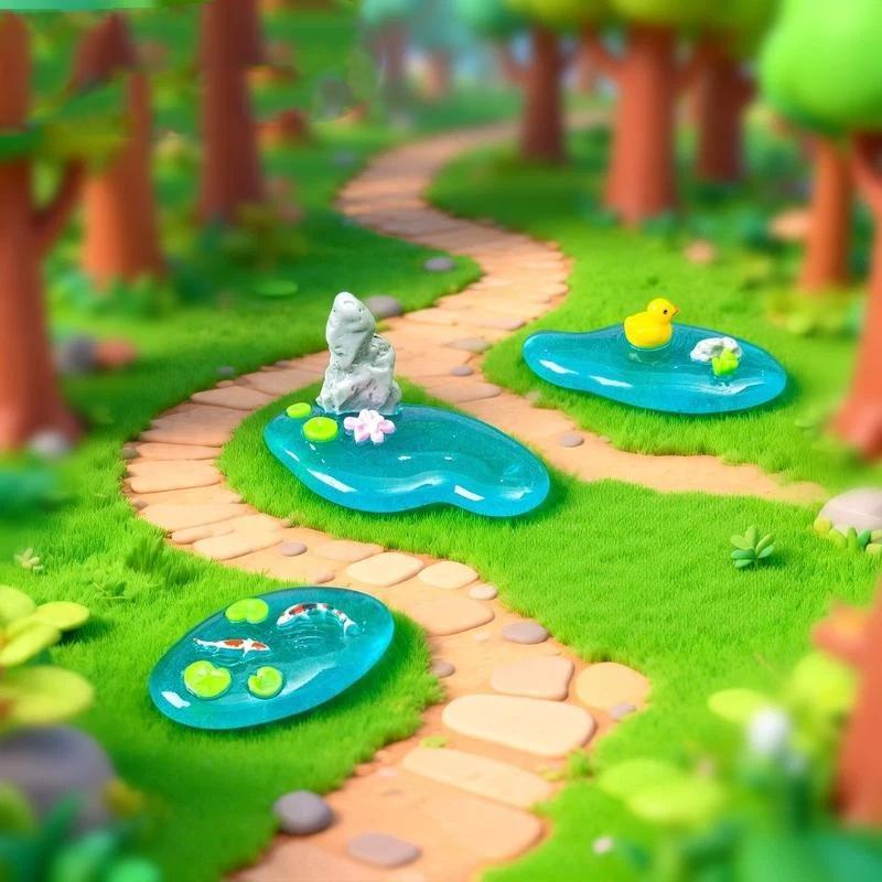 【HG】Mini Resin Pond Ornaments  - Bonsai Garden With Koi Pond recension och pris