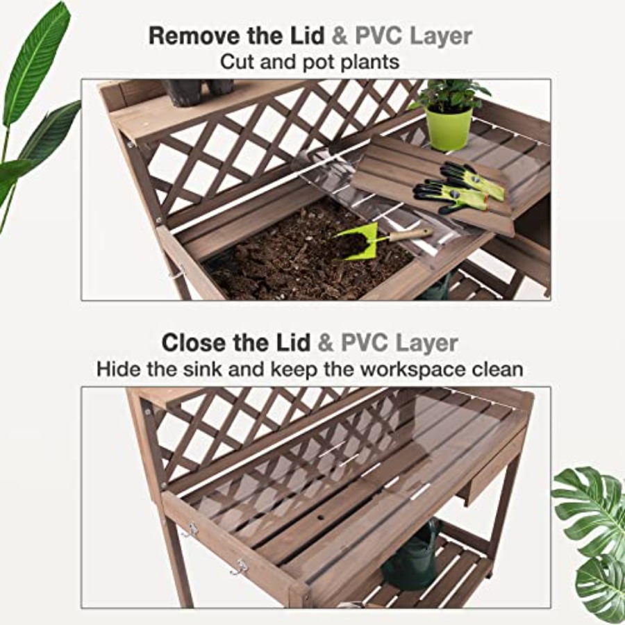 Outdoor Potting Bench For Gard - Bonsai Garden Bench recension och pris